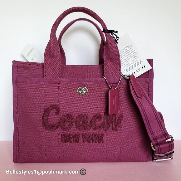 COACH Cargo Canvas Tote Bag with Webbing Strap- MEDIUM Size -Pink Color ⭐ - Picture 6 of 16